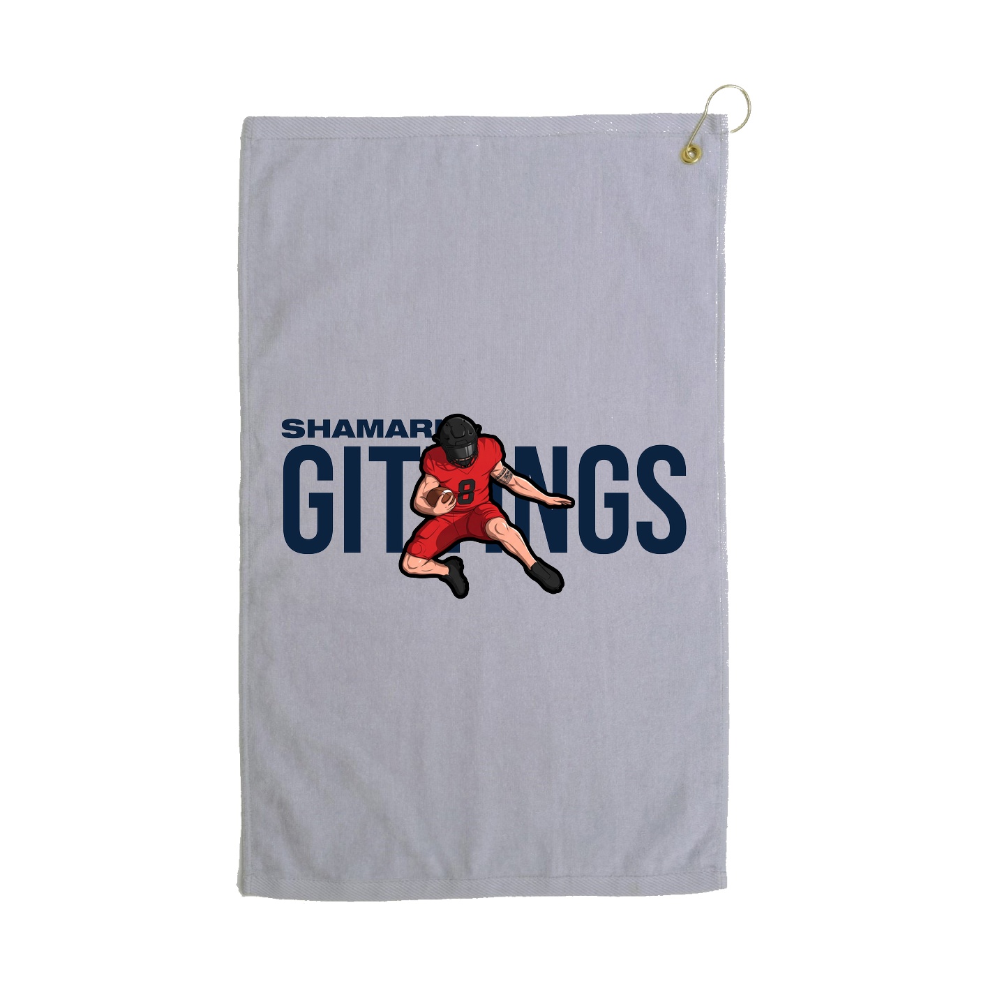 Golf Towel — Player Name in Grey