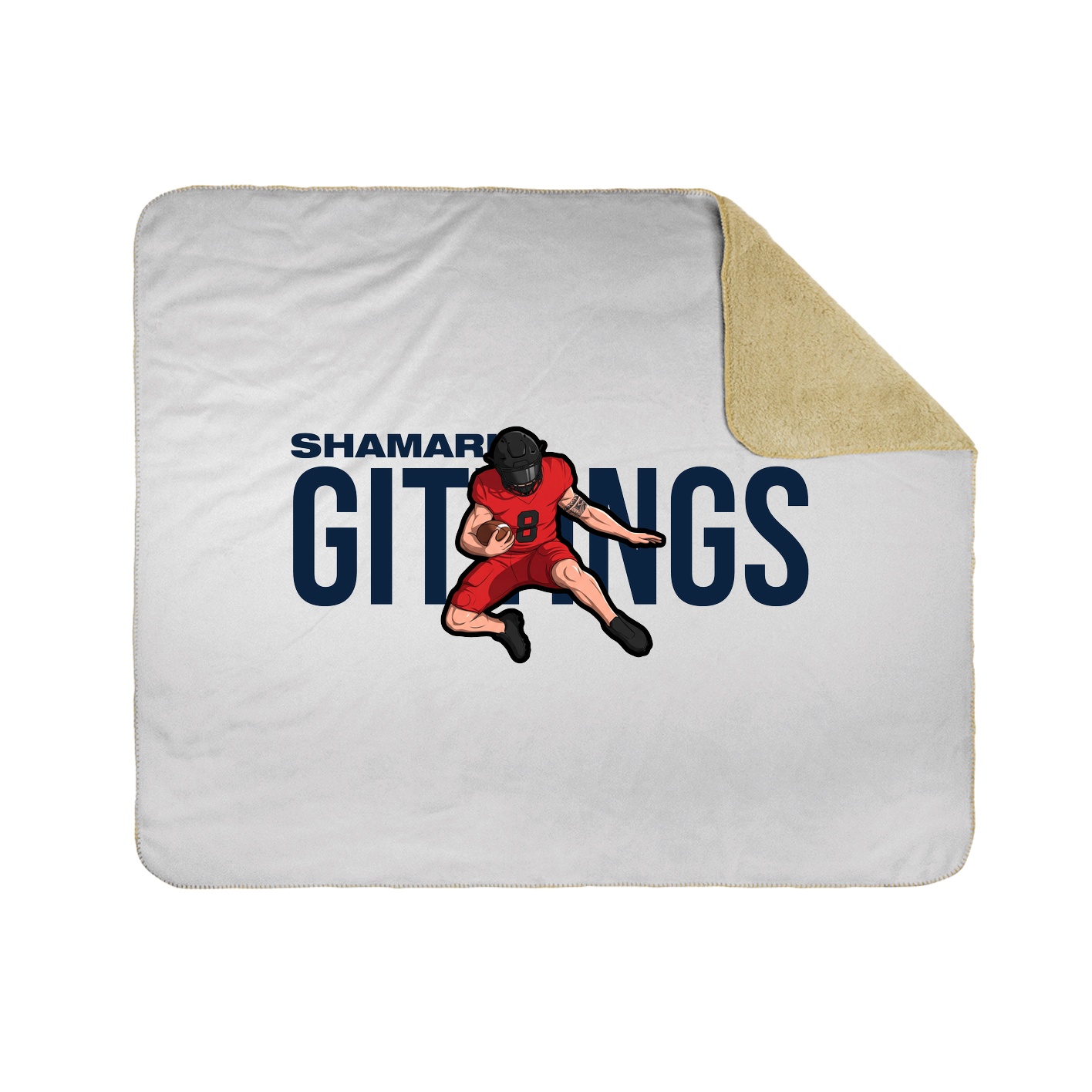 Throw Blanket — Player Name in White