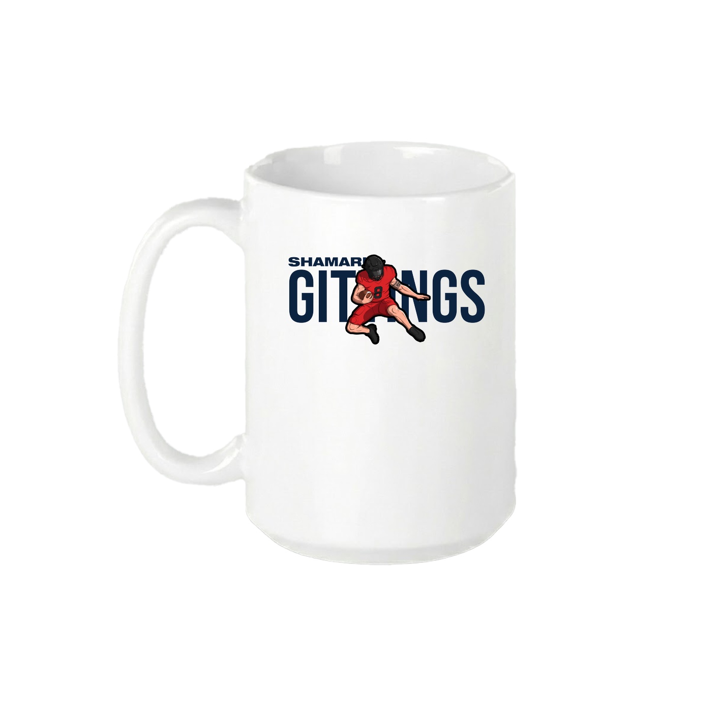 15oz Coffee Mug — Player Name in White