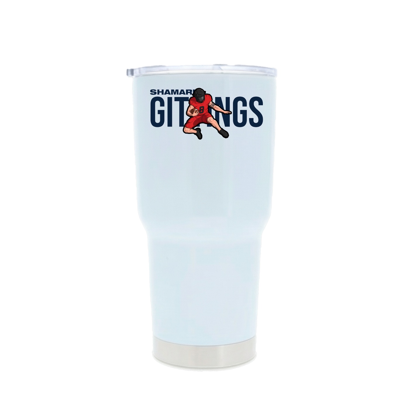 30oz Stainless Steel Tumbler — Player Name in White