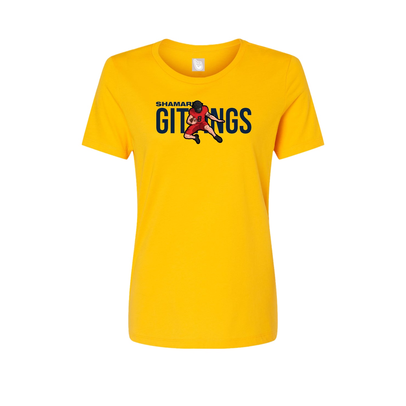 Fitted Women's Tee — Player Name in Gold