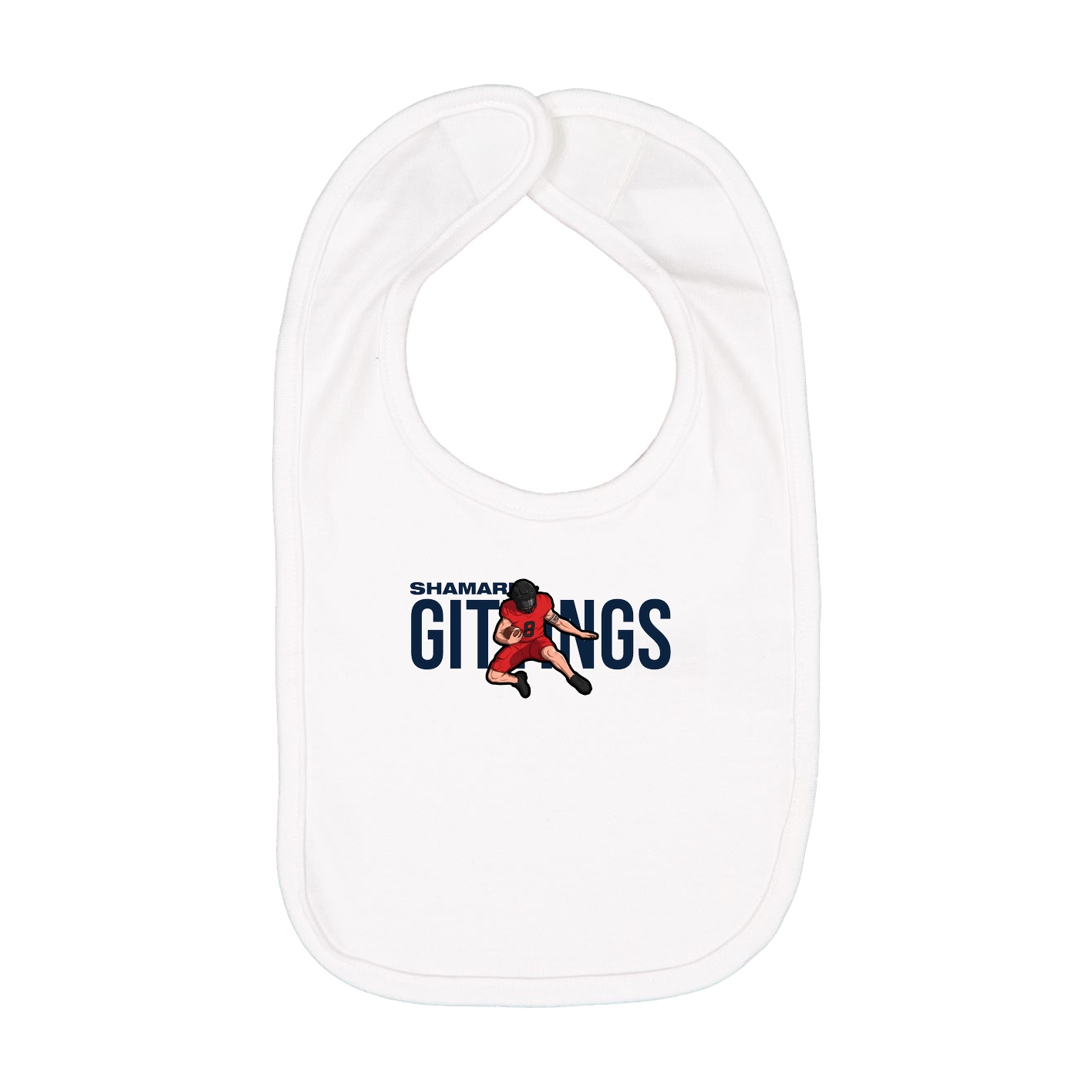Infant Bib — Player Name in White