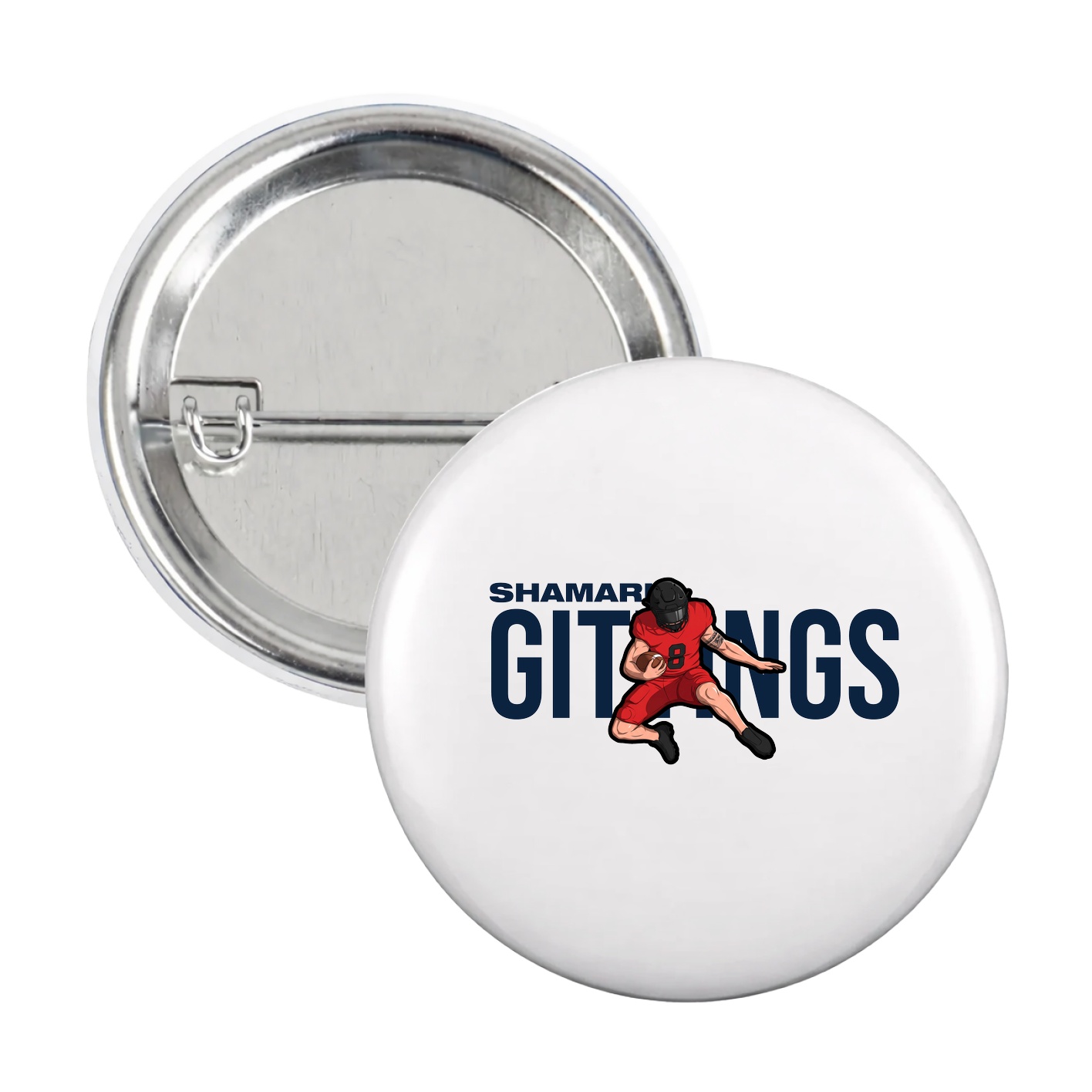 Game Day Button — Player Name in White