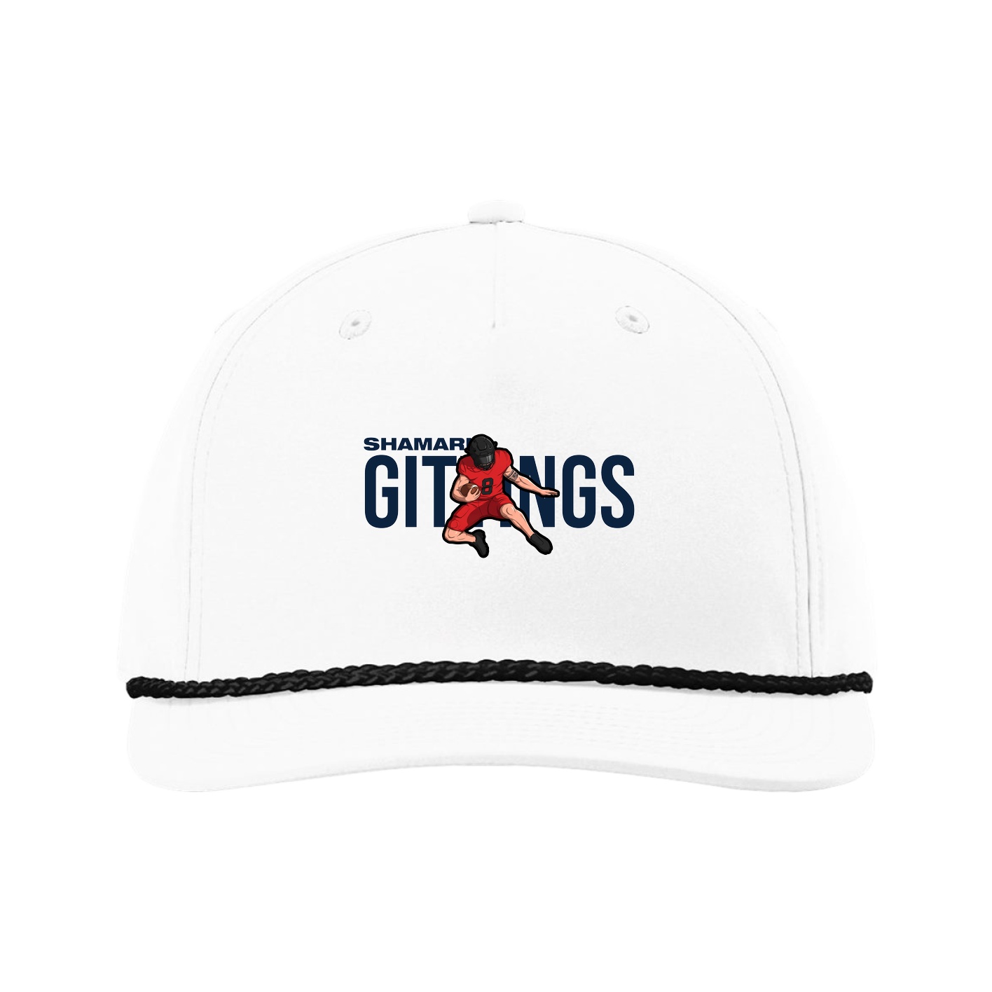 Five-Panel Classic Rope Cap — Player Name in White