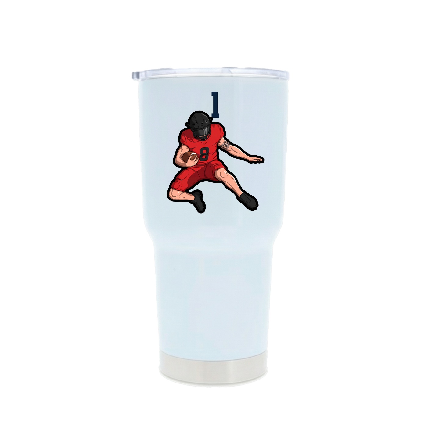 30oz Stainless Steel Tumbler — Number Top in White