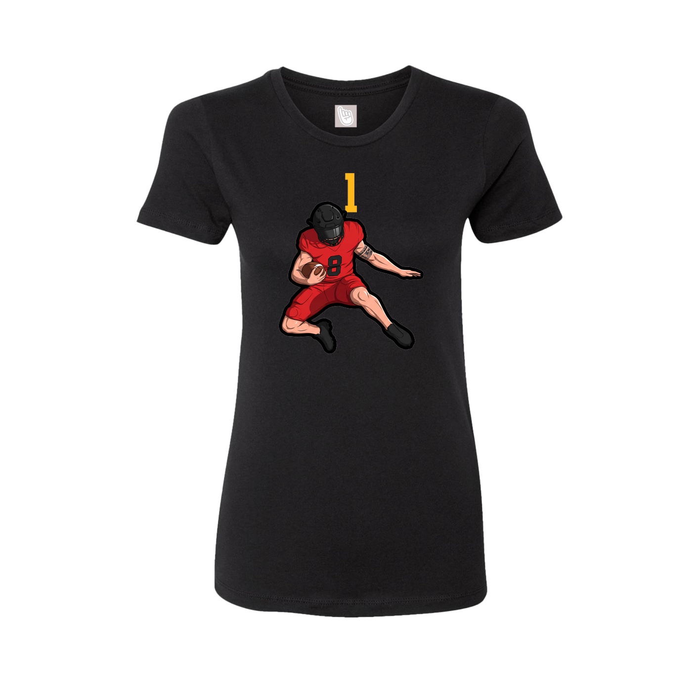 Fitted Women's Tee — Number Top in Black