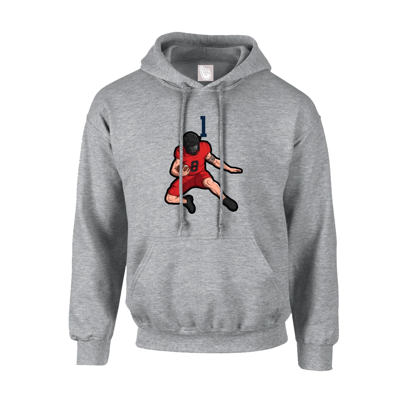 Youth Hoodie — Number Top in Grey