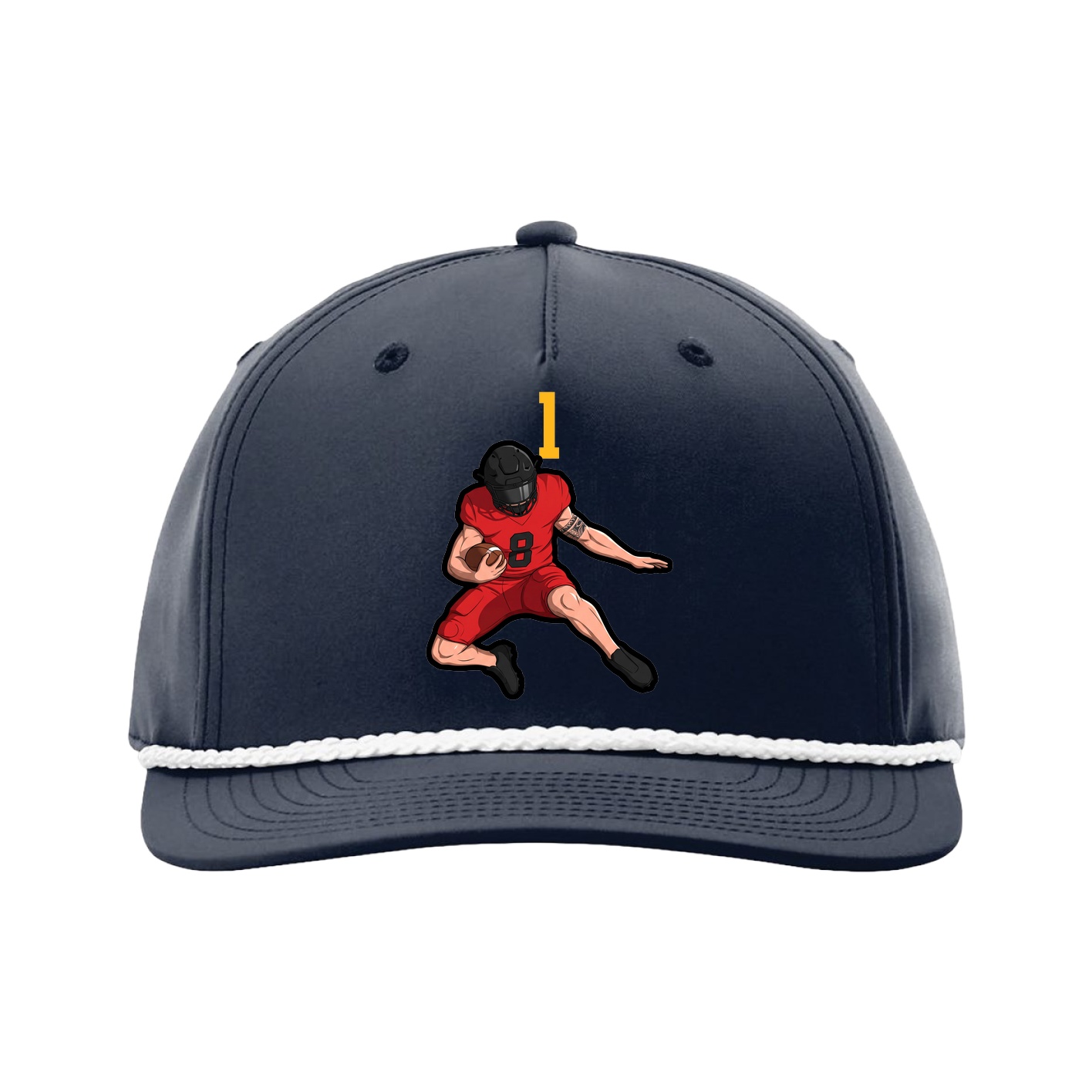 Five-Panel Classic Rope Cap — Number Top in Navy