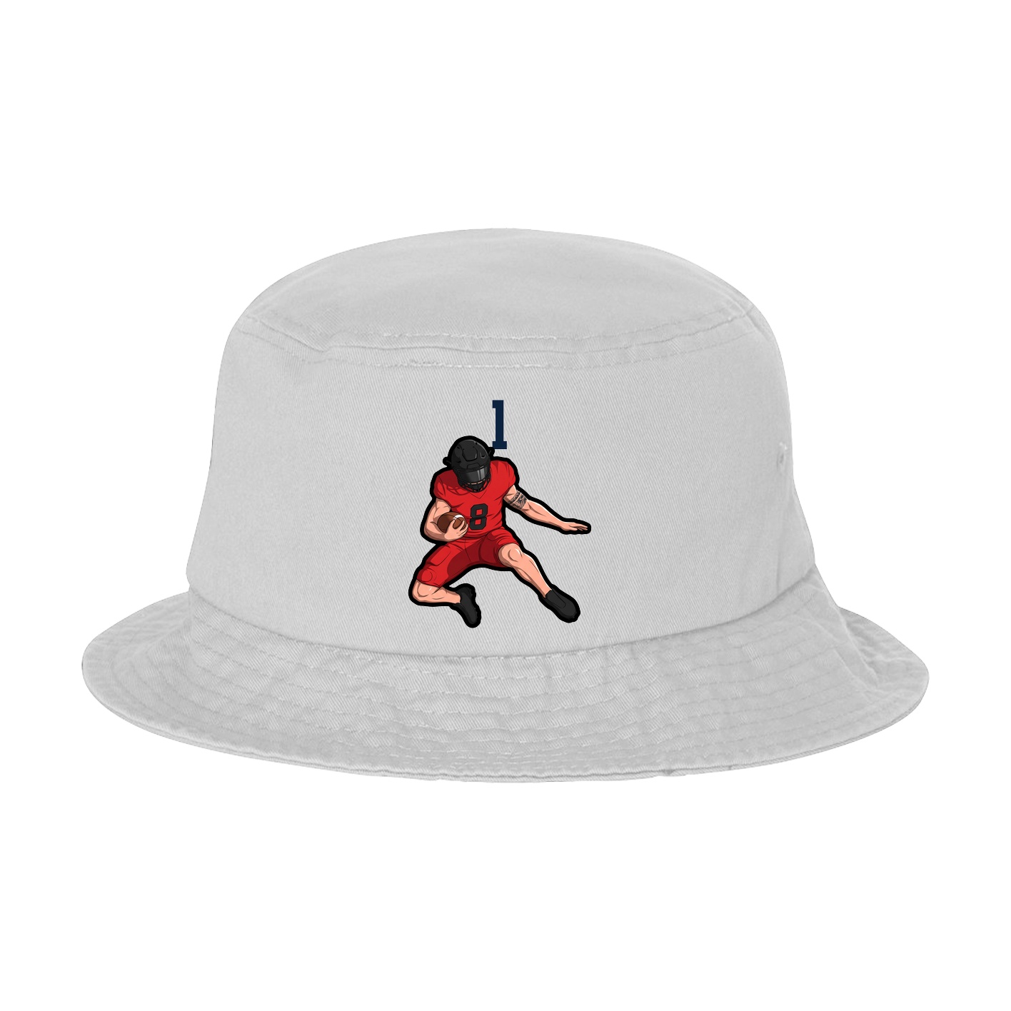 Bucket Cap — Number Top in White