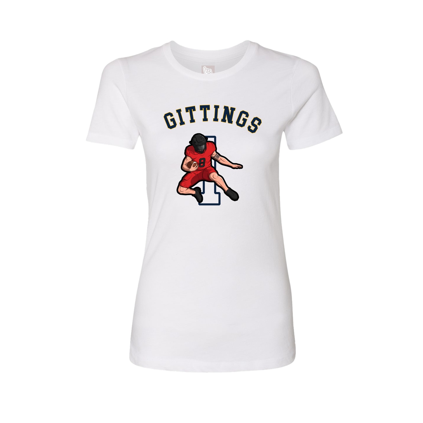 Fitted Women's Tee — Shirsey Arch in White