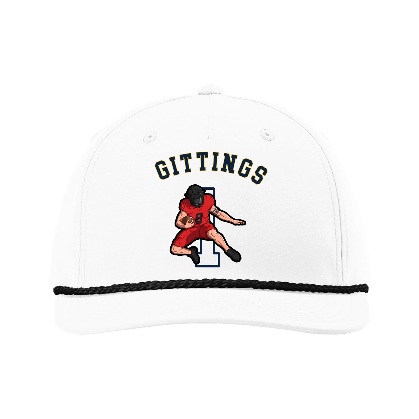 Five-Panel Classic Rope Cap — Shirsey Arch in White