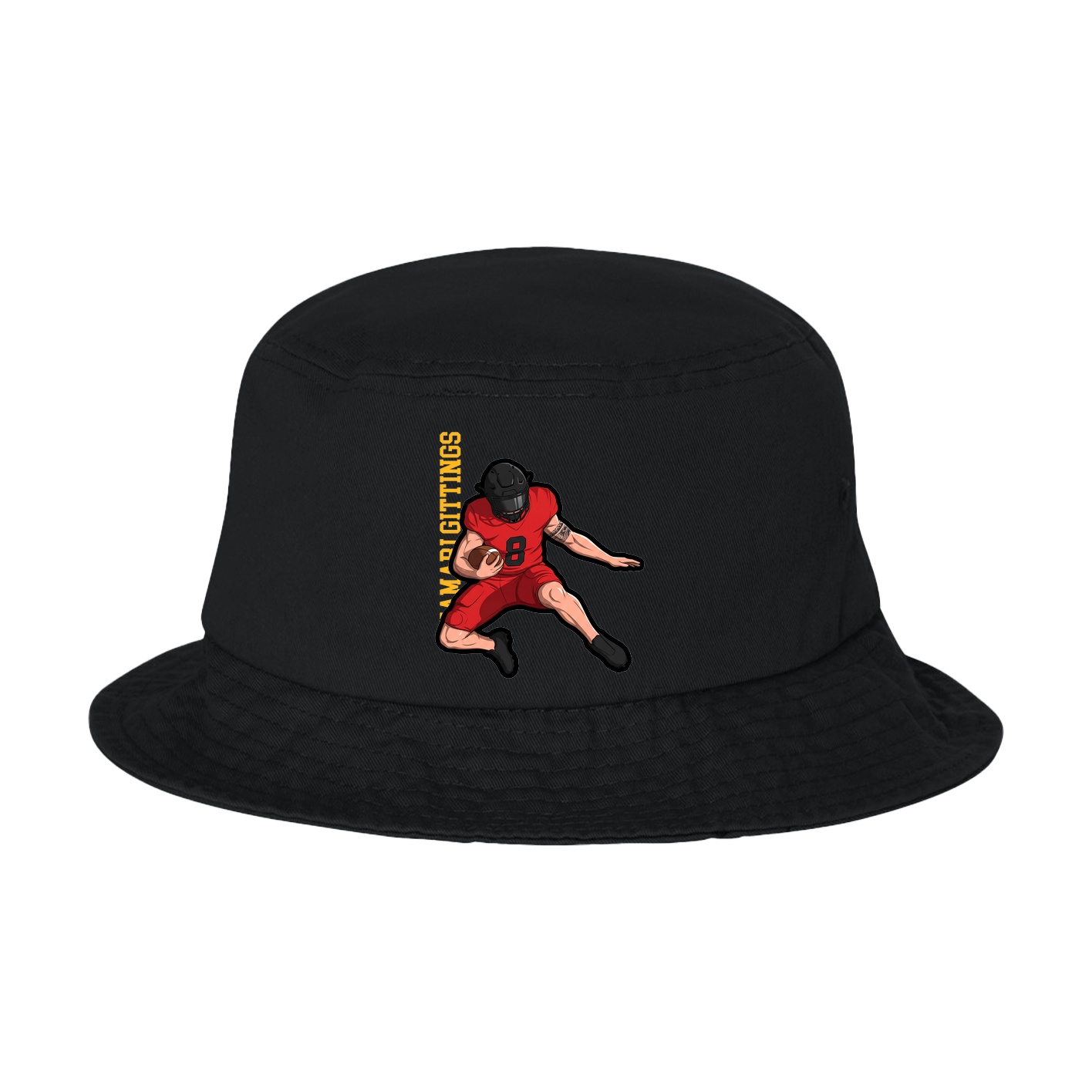 Bucket Cap — Name Vertical in Black