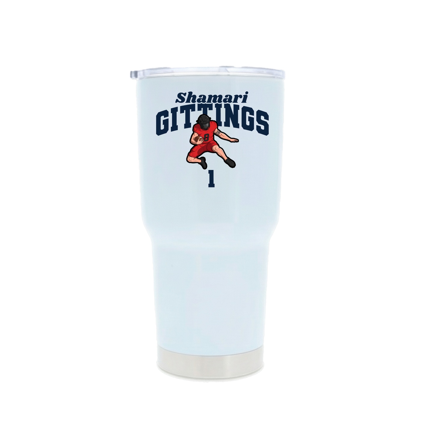 30oz Stainless Steel Tumbler — Signature Arch in White