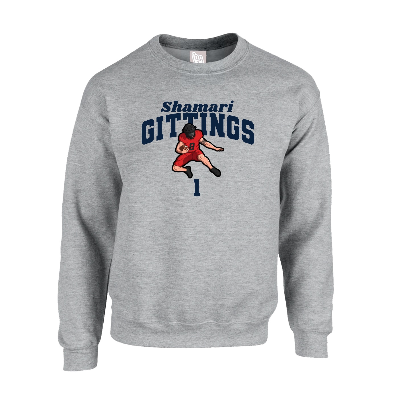 Fleece Crew — Signature Arch in Grey