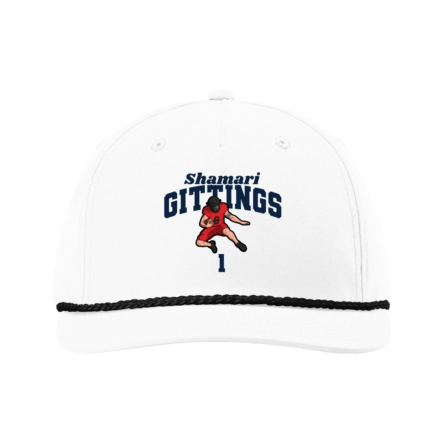 Five-Panel Classic Rope Cap — Signature Arch in White
