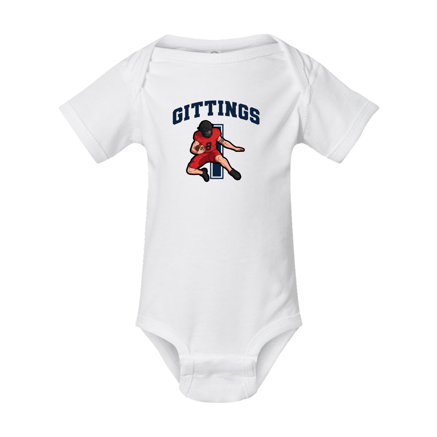 Baby Onesie — Number in White