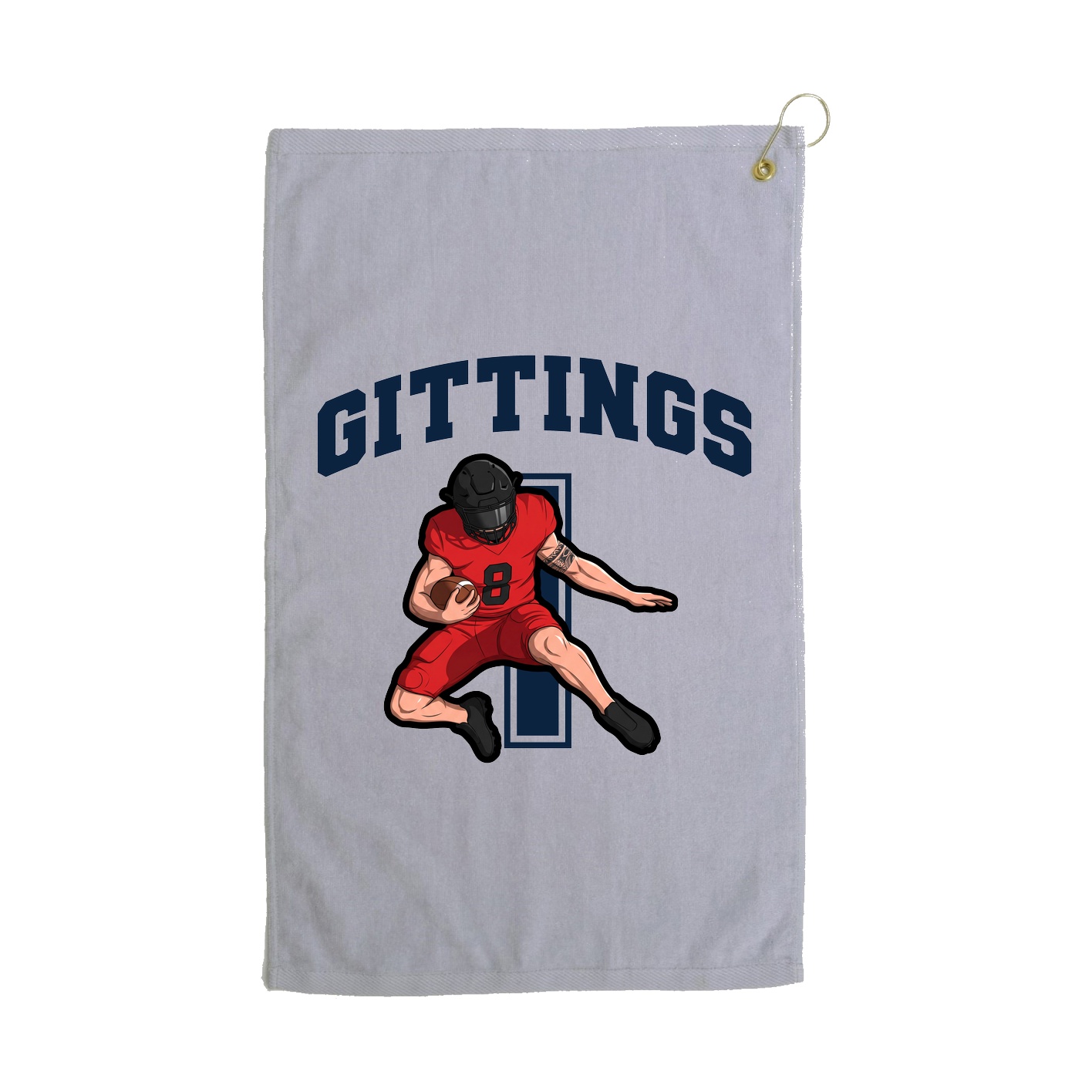 Golf Towel — Number in Grey
