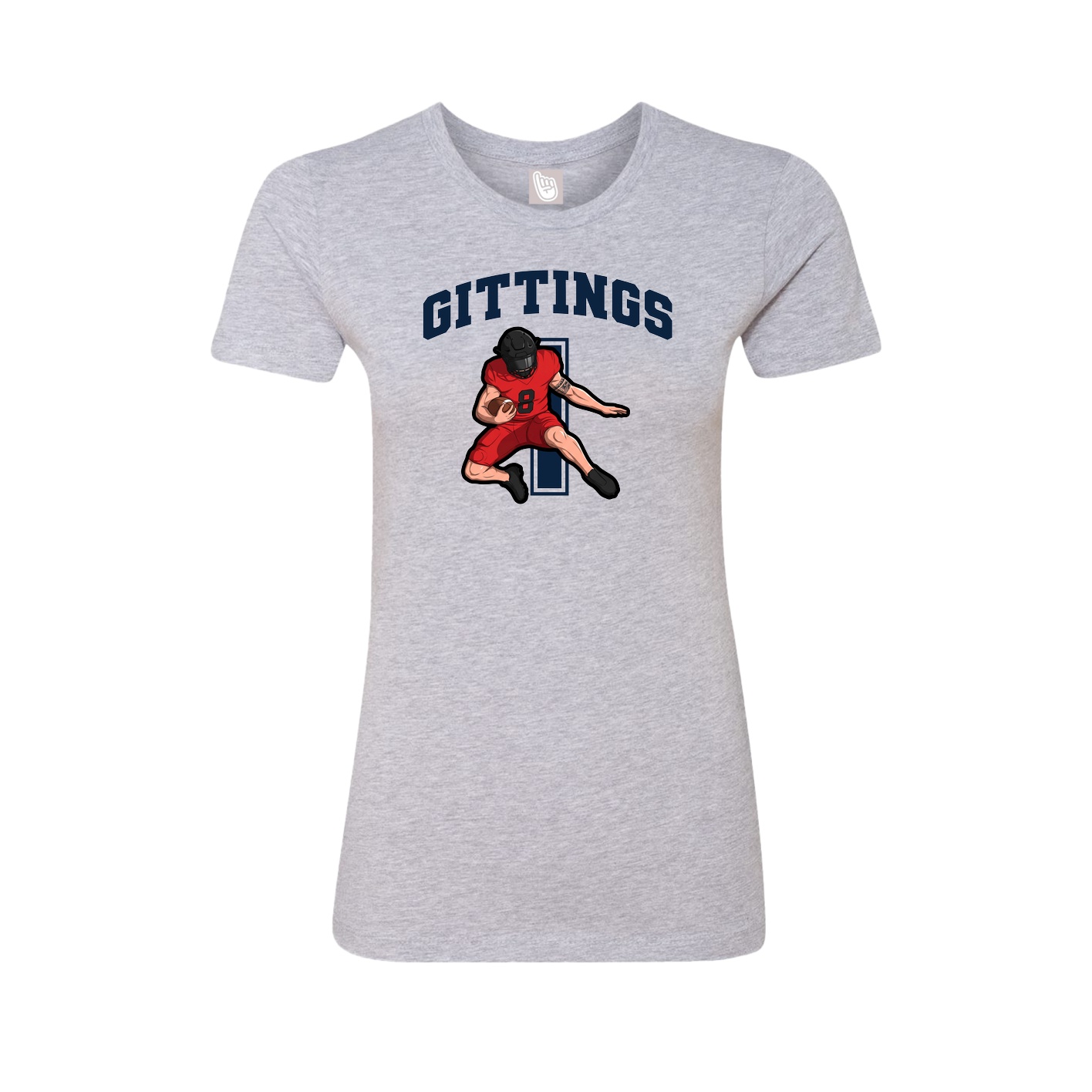 Fitted Women's Tee — Number in Grey
