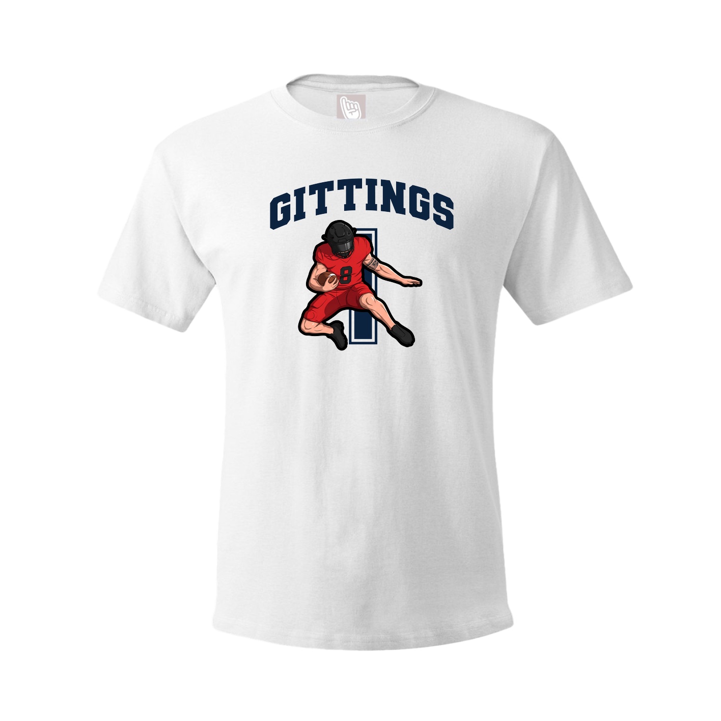 Youth Tee — Number in White