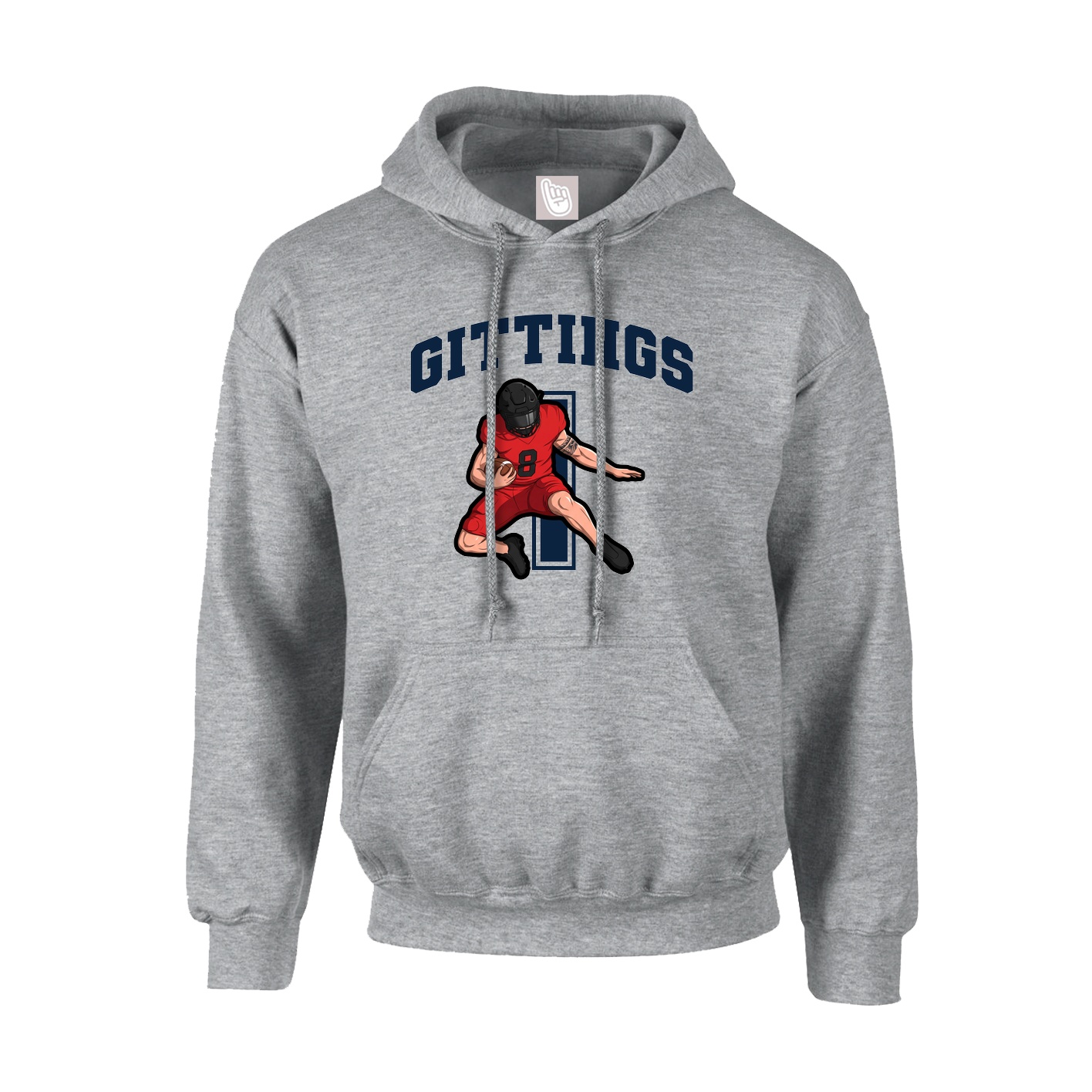 Hoodie — Number in Grey