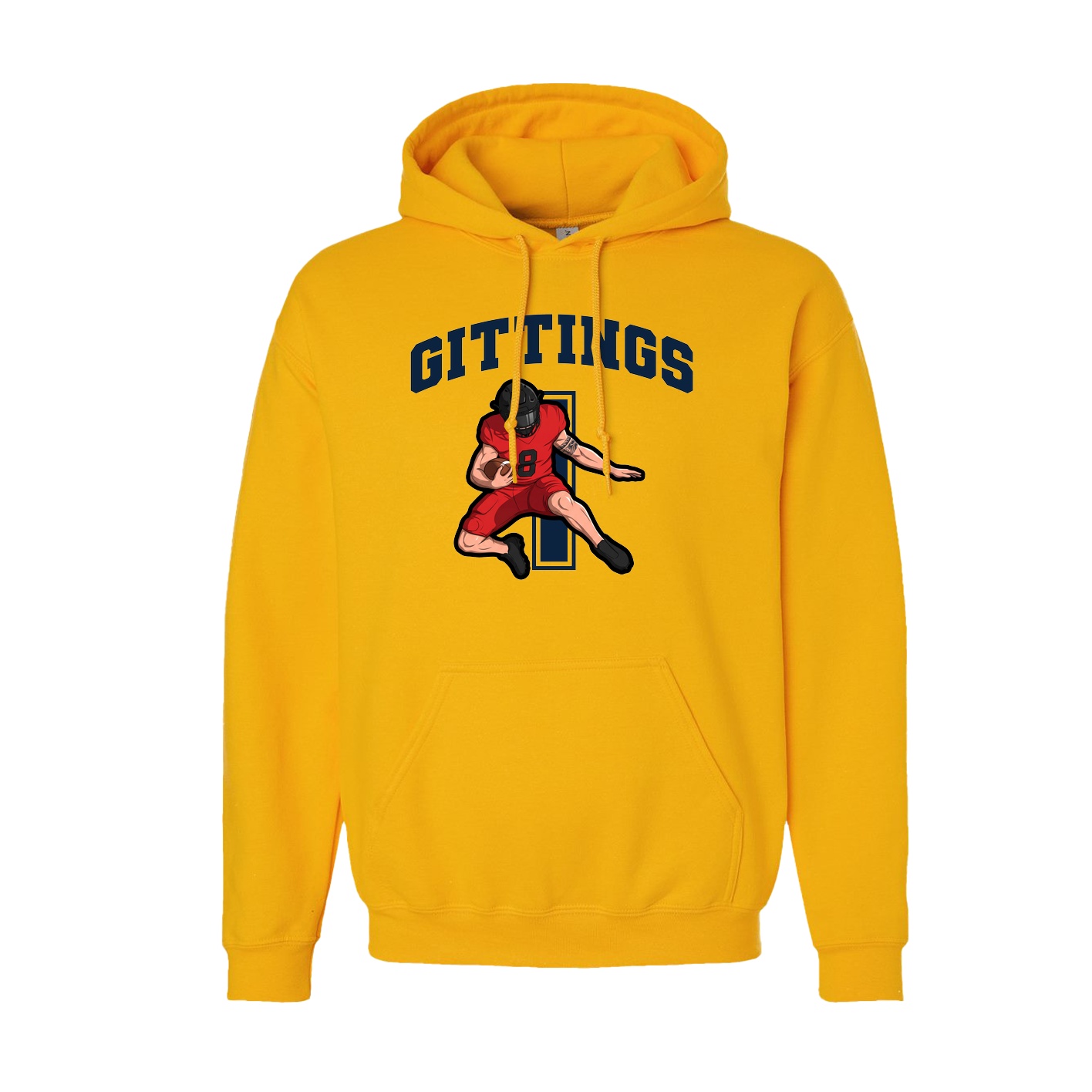 Youth Hoodie — Number in Gold