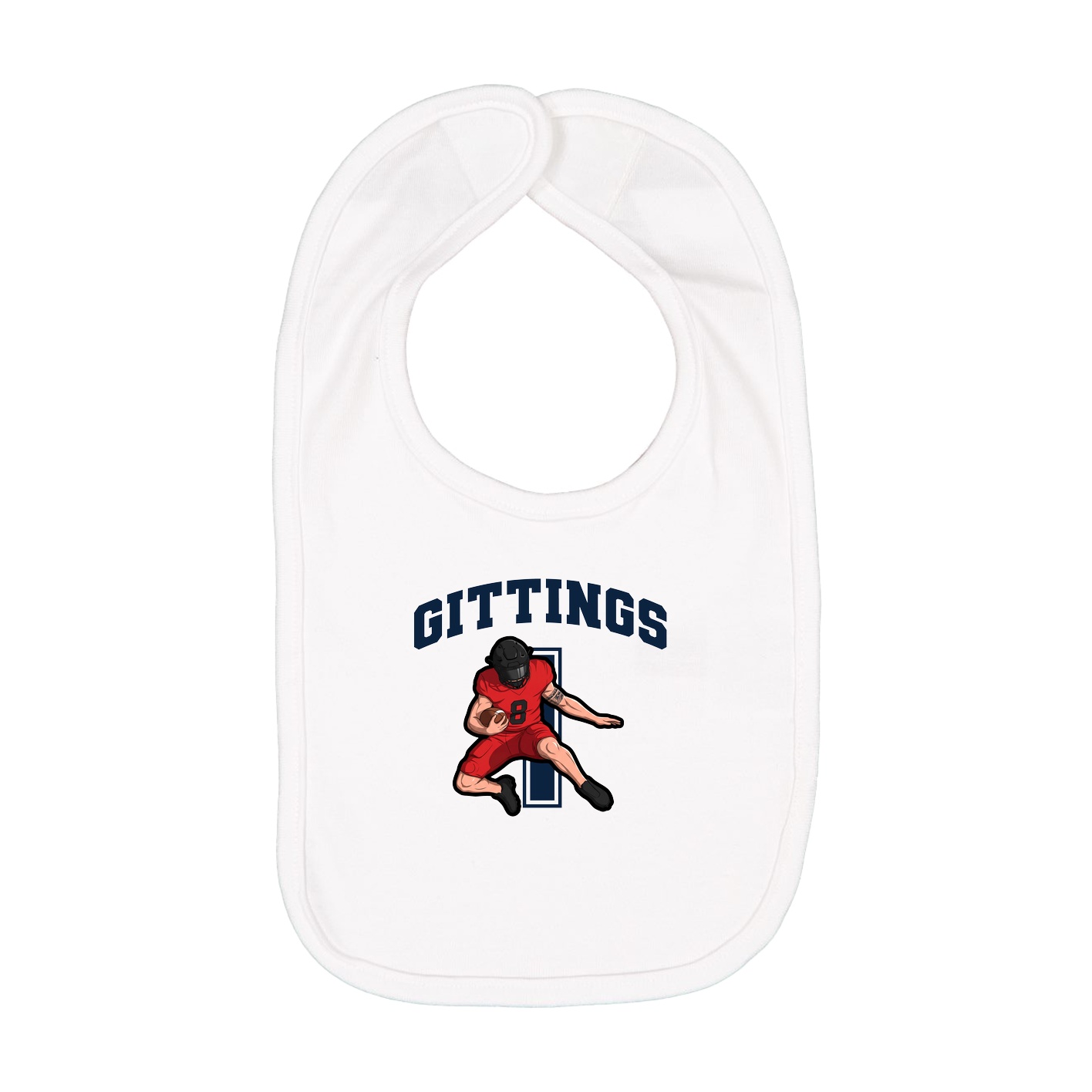 Infant Bib — Number in White