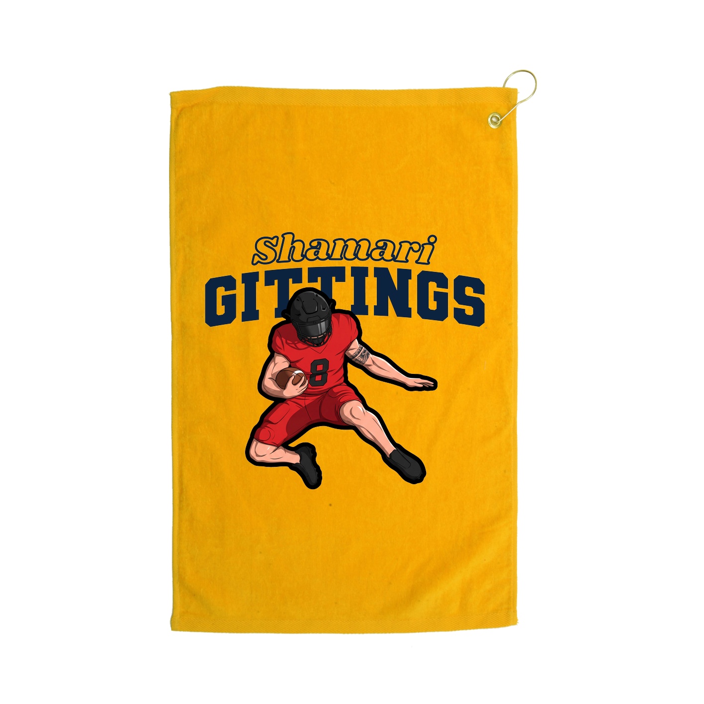 Golf Towel — Name Arch in Gold