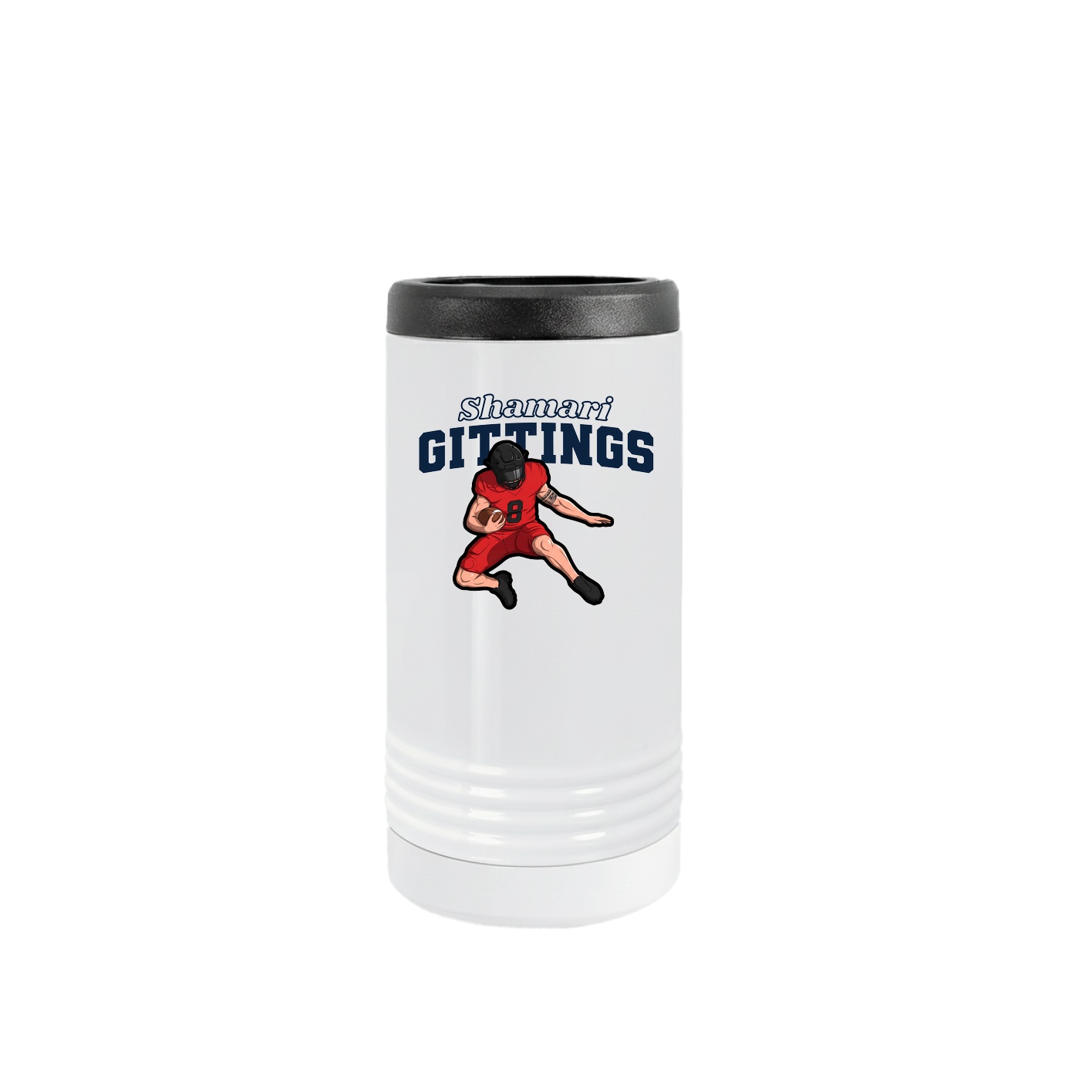 Slim Beverage Holder — Name Arch in White