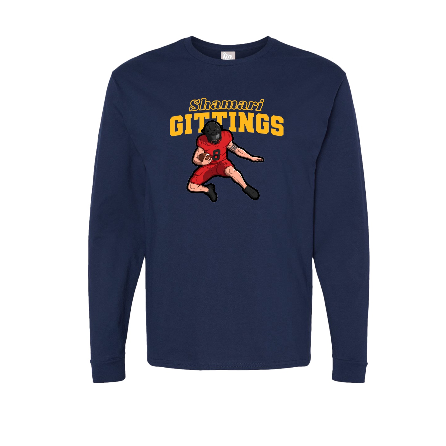 Long Sleeve Tee — Name Arch in Navy
