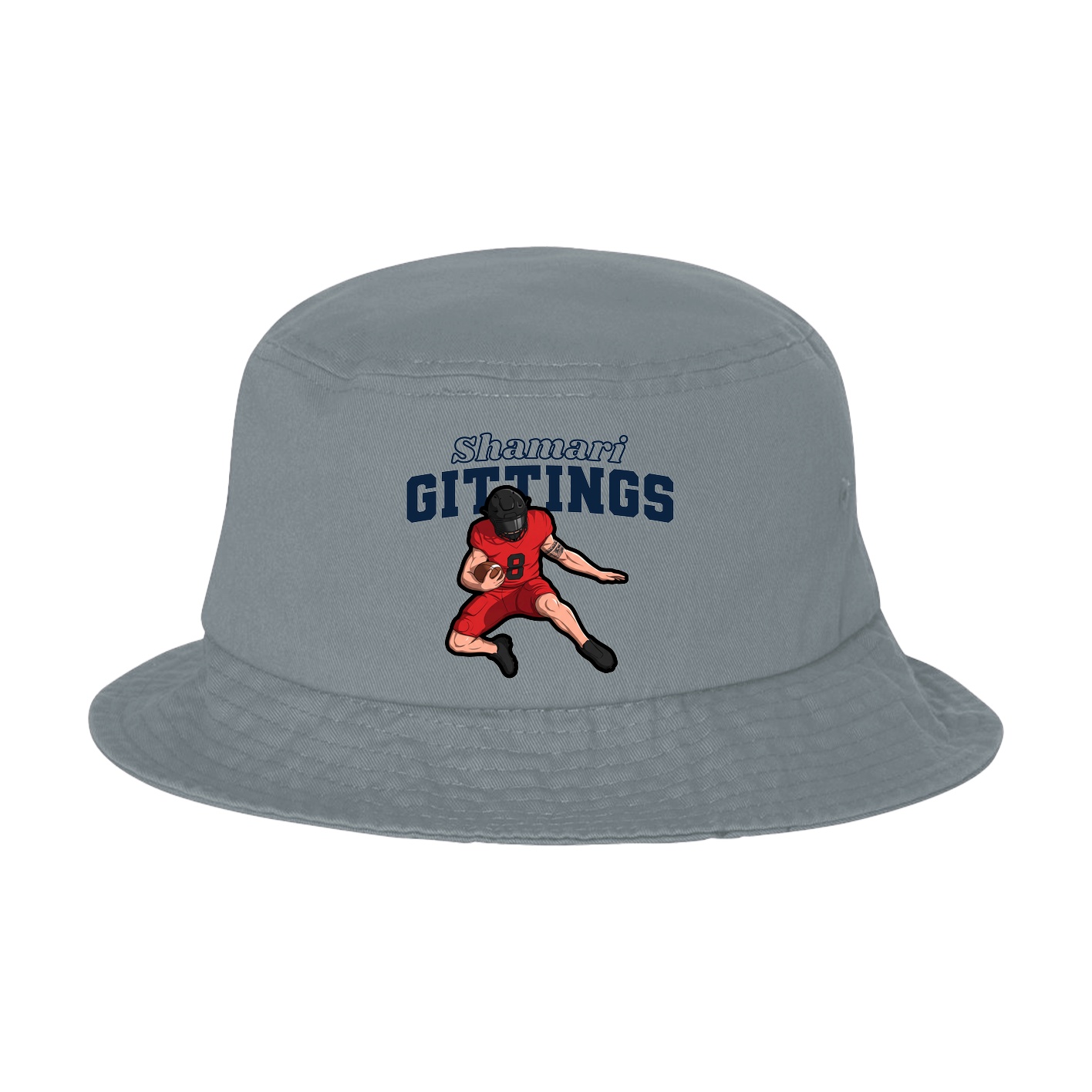 Bucket Cap — Name Arch in Grey