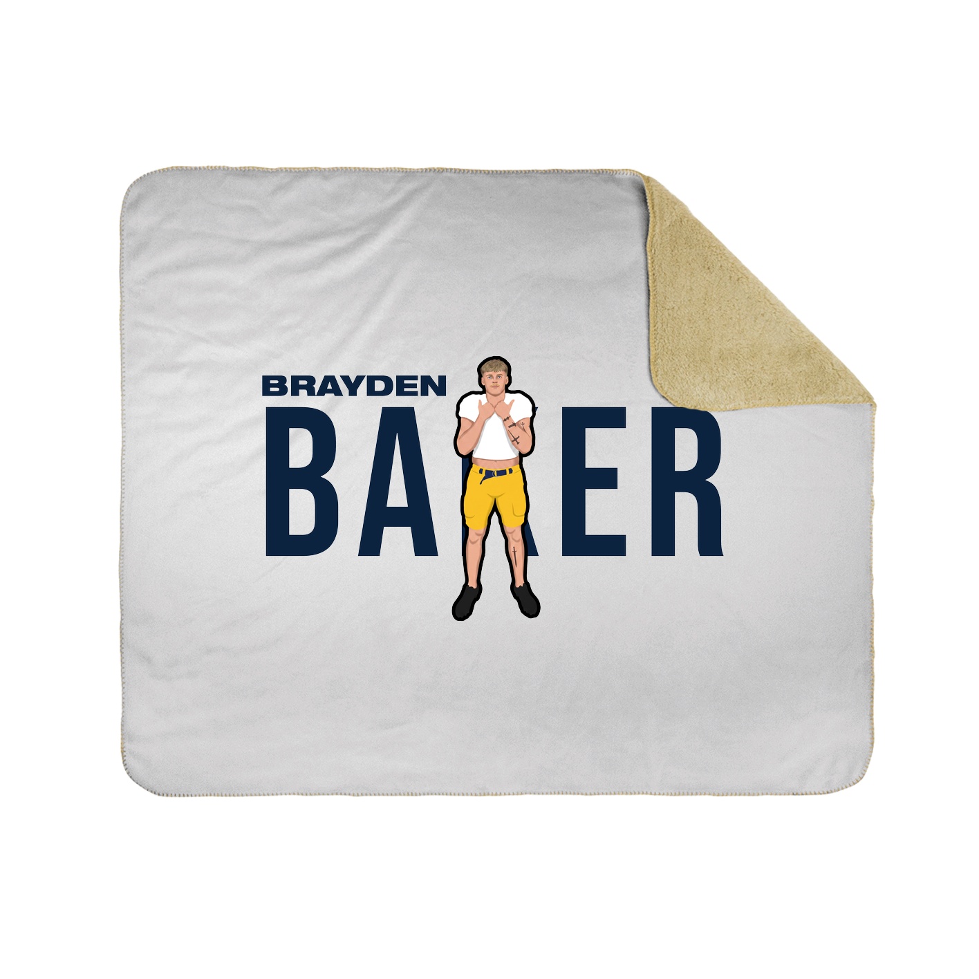 Throw Blanket — Player Name in White