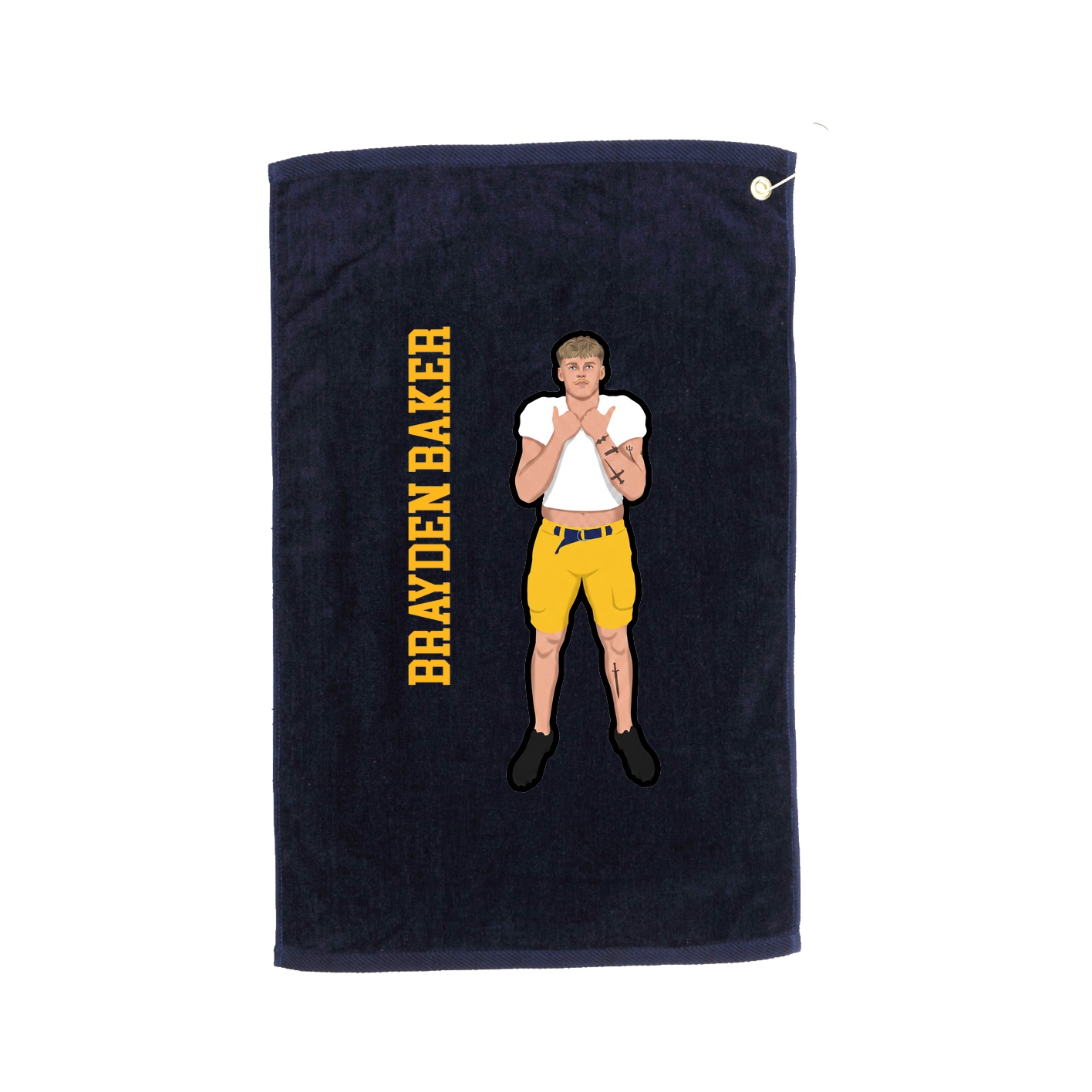 Golf Towel — Name Vertical in Navy