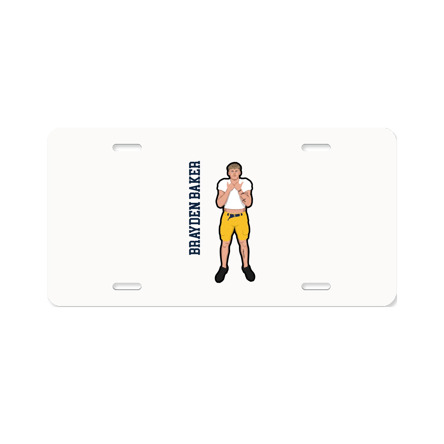 License Plate — Name Vertical in Classic
