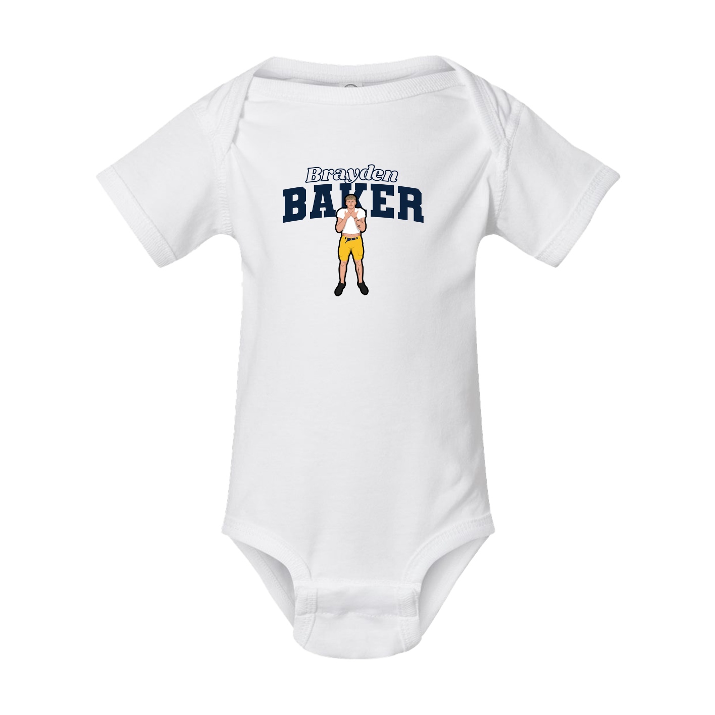 Baby Onesie — Name Arch in White