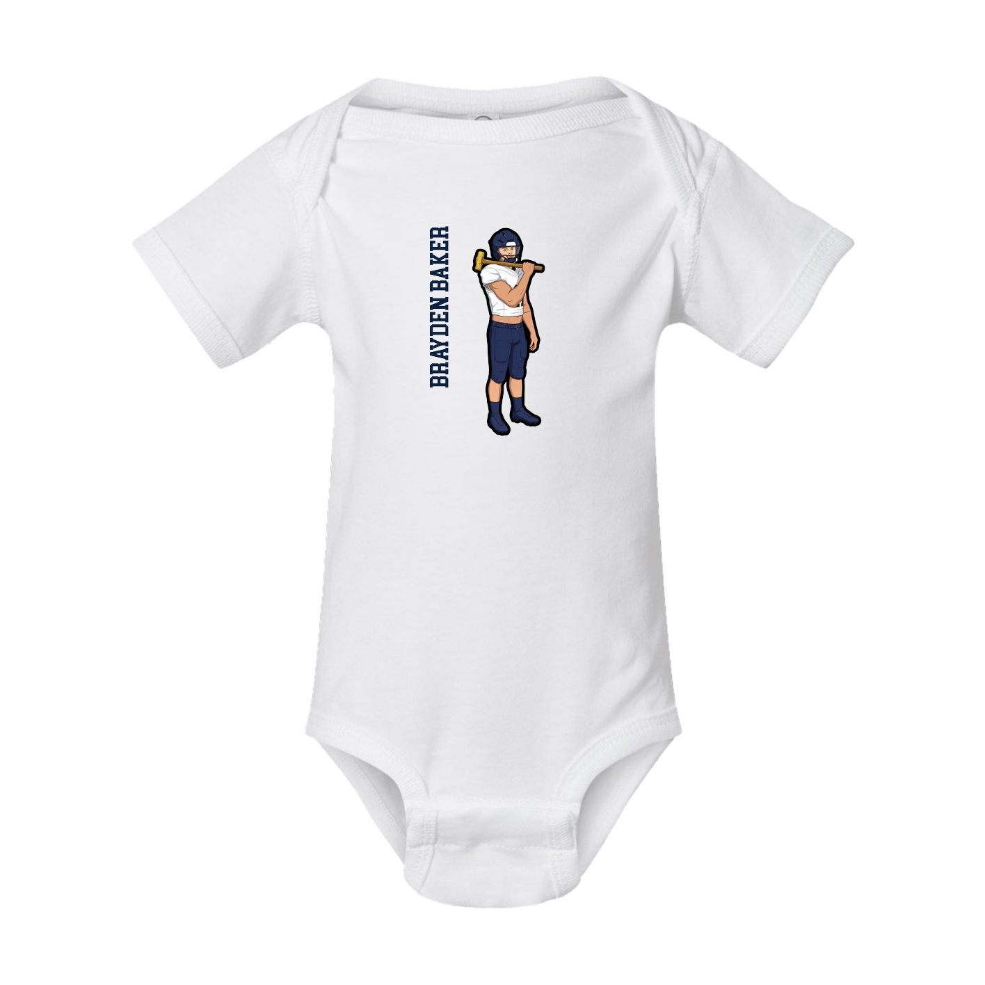 Baby Onesie — Name Vertical in White