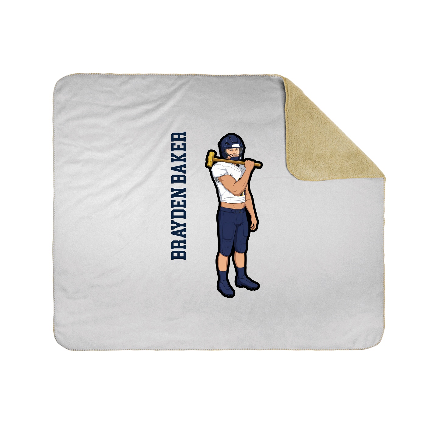 Throw Blanket — Name Vertical in White