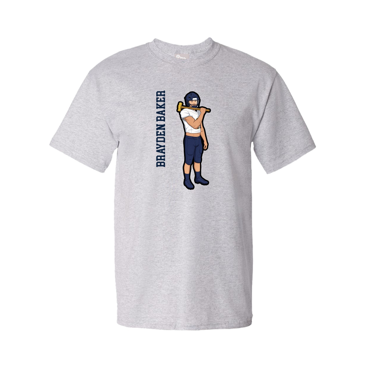 Tee — Name Vertical in Grey