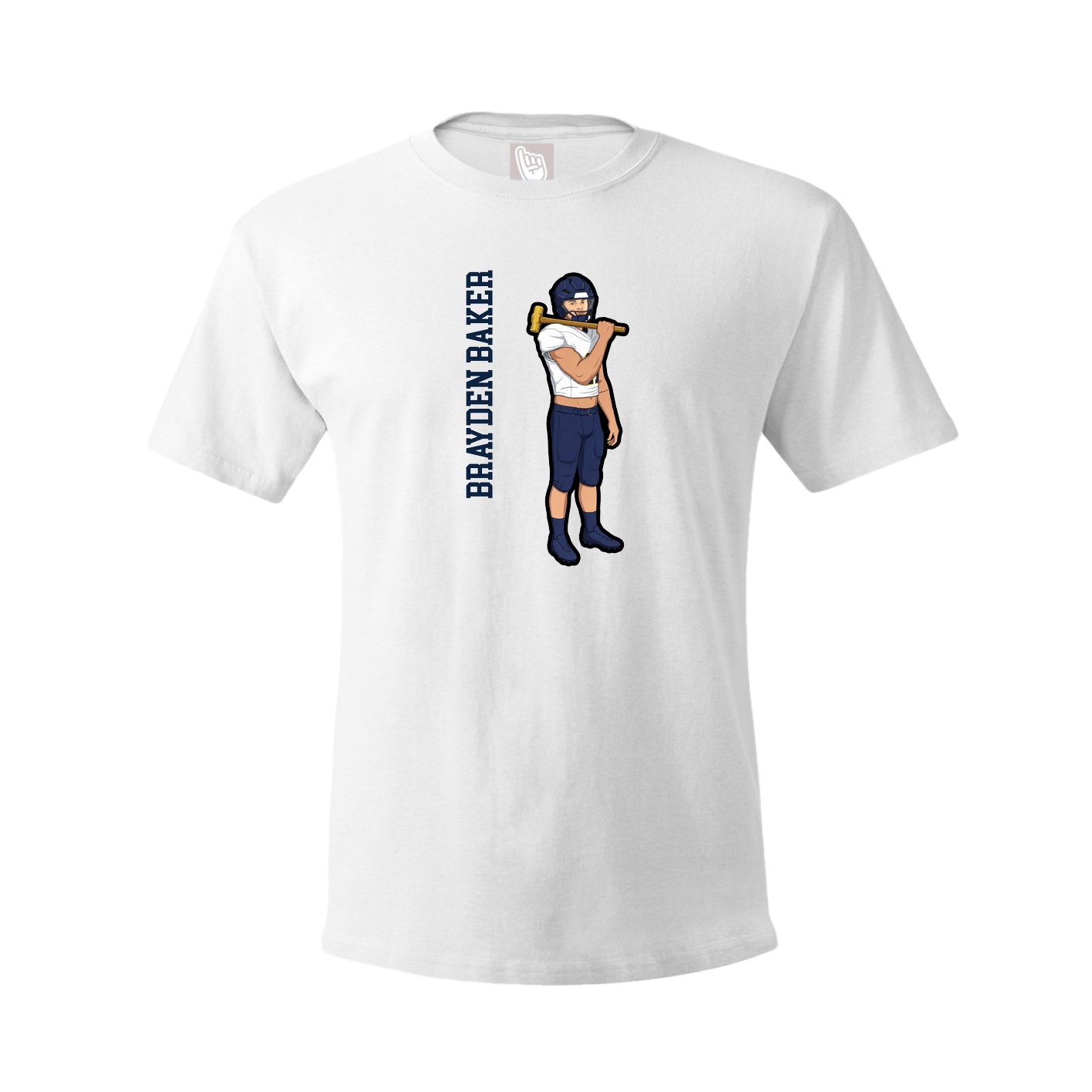 Youth Tee — Name Vertical in White