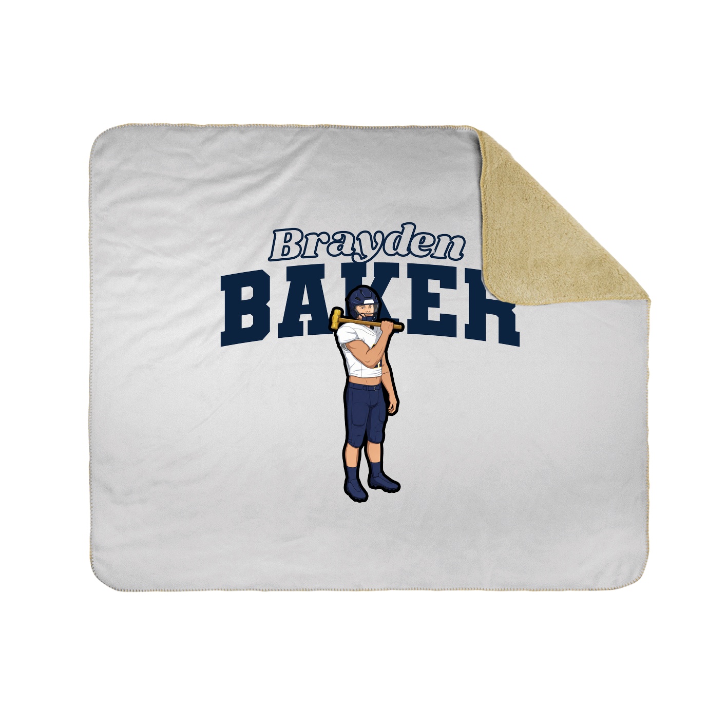 Throw Blanket — Name Arch in White