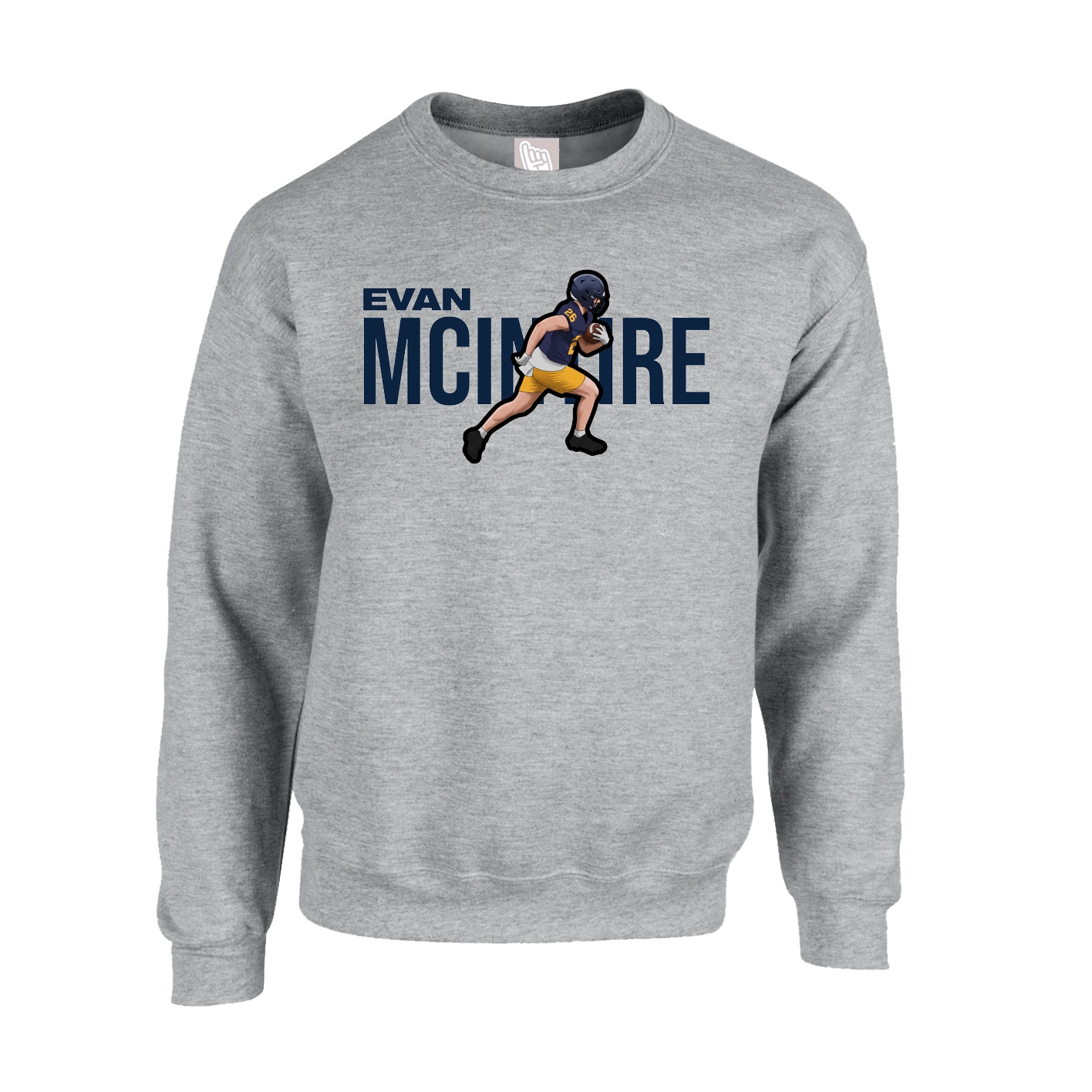 Fleece Crew — Player Name in Grey