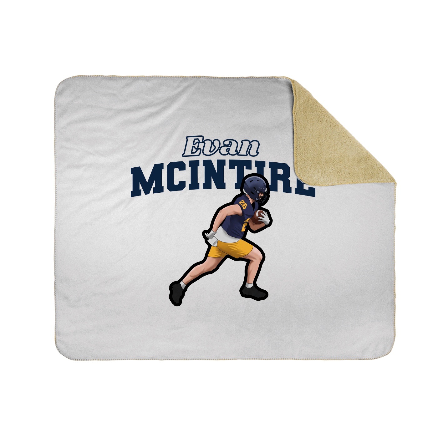 Throw Blanket — Name Arch in White