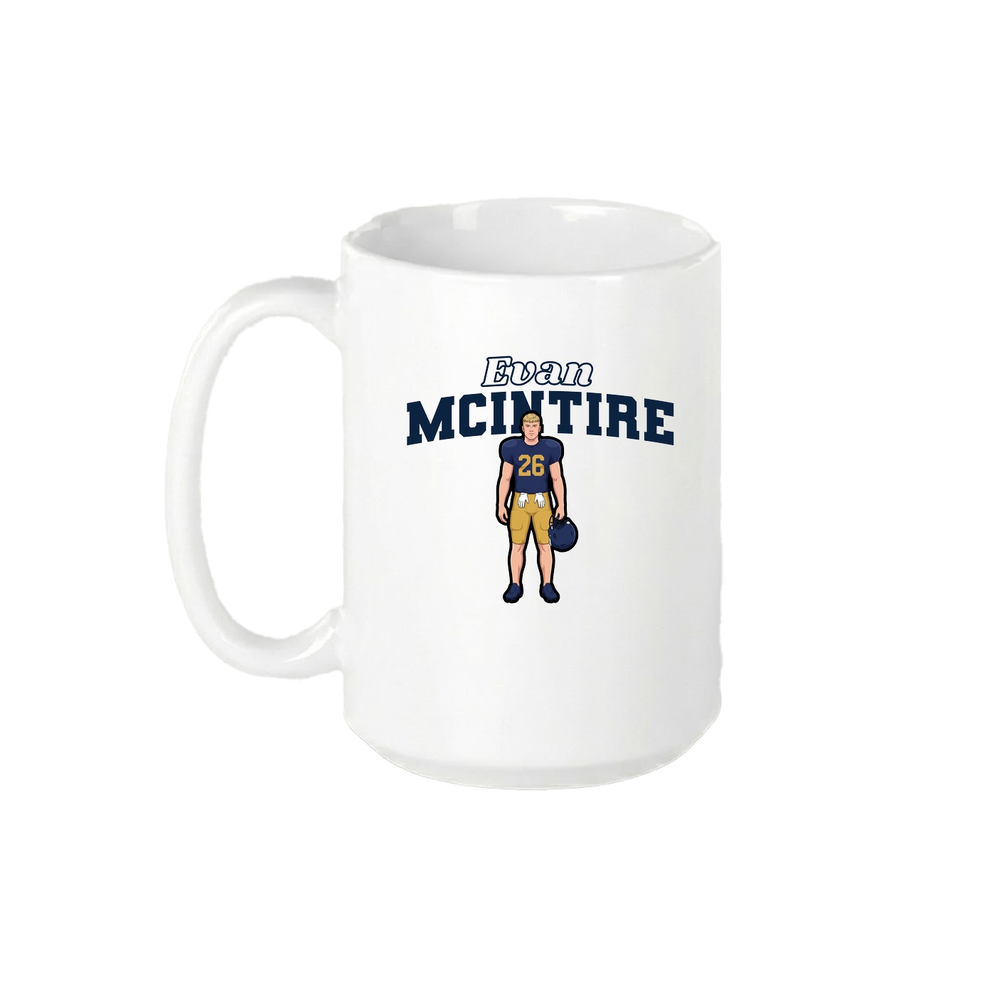 15oz Coffee Mug — Name Arch in White