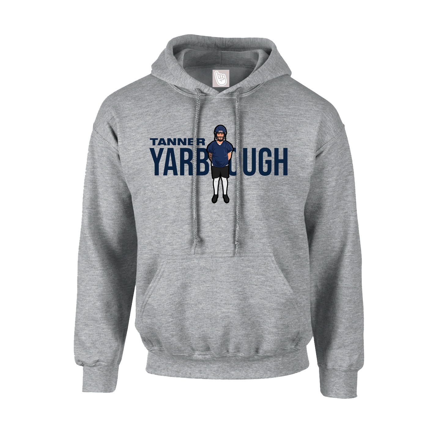 Hoodie — Player Name in Grey