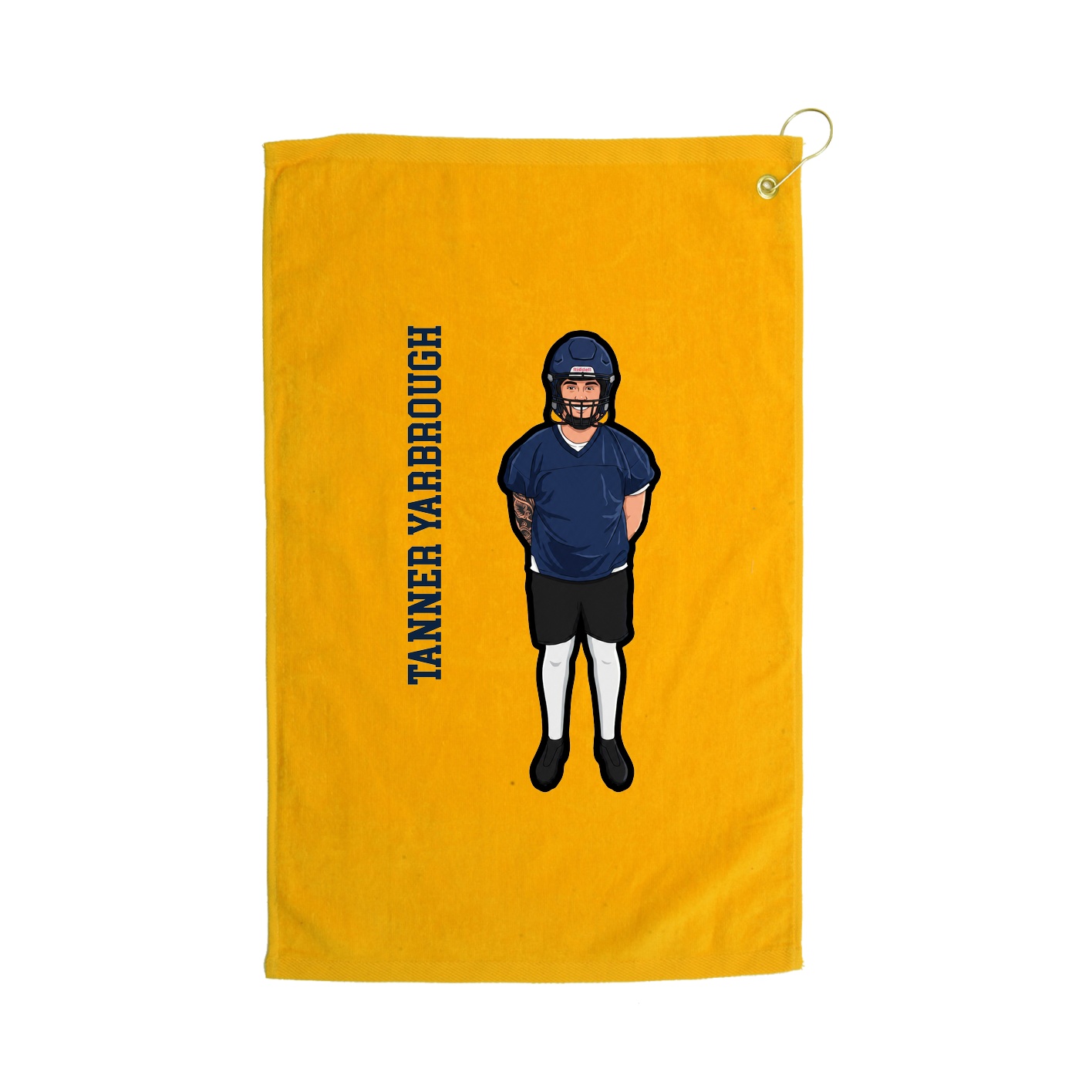 Golf Towel — Name Vertical in Gold