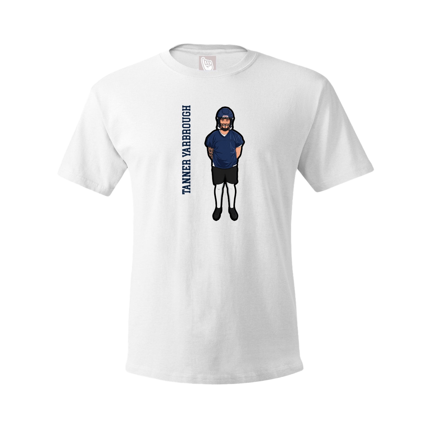 Youth Tee — Name Vertical in White