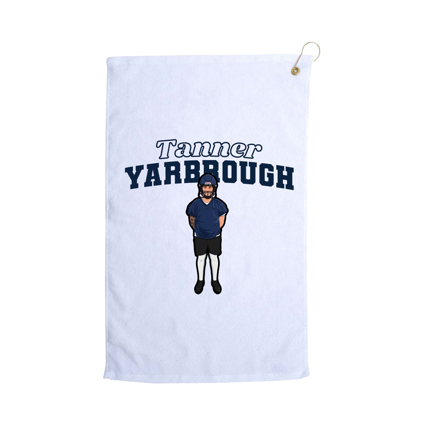 Golf Towel — Name Arch in White