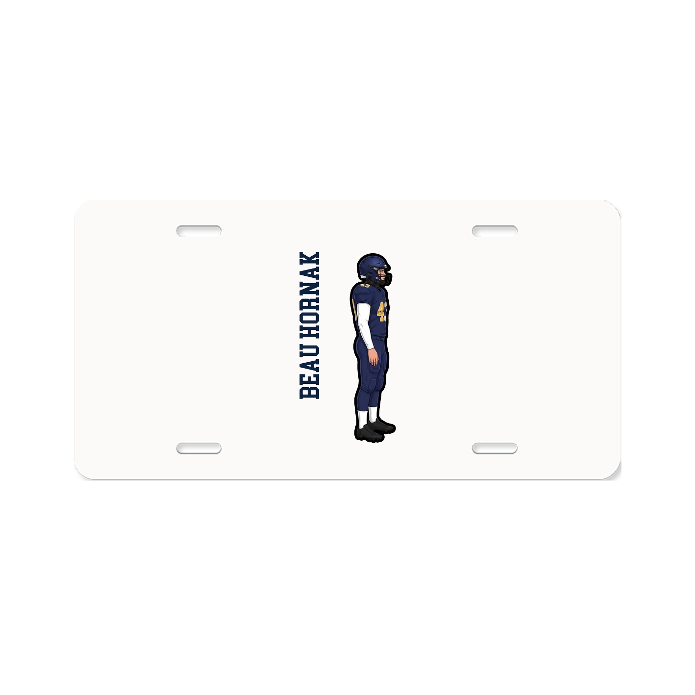License Plate — Name Vertical in Classic