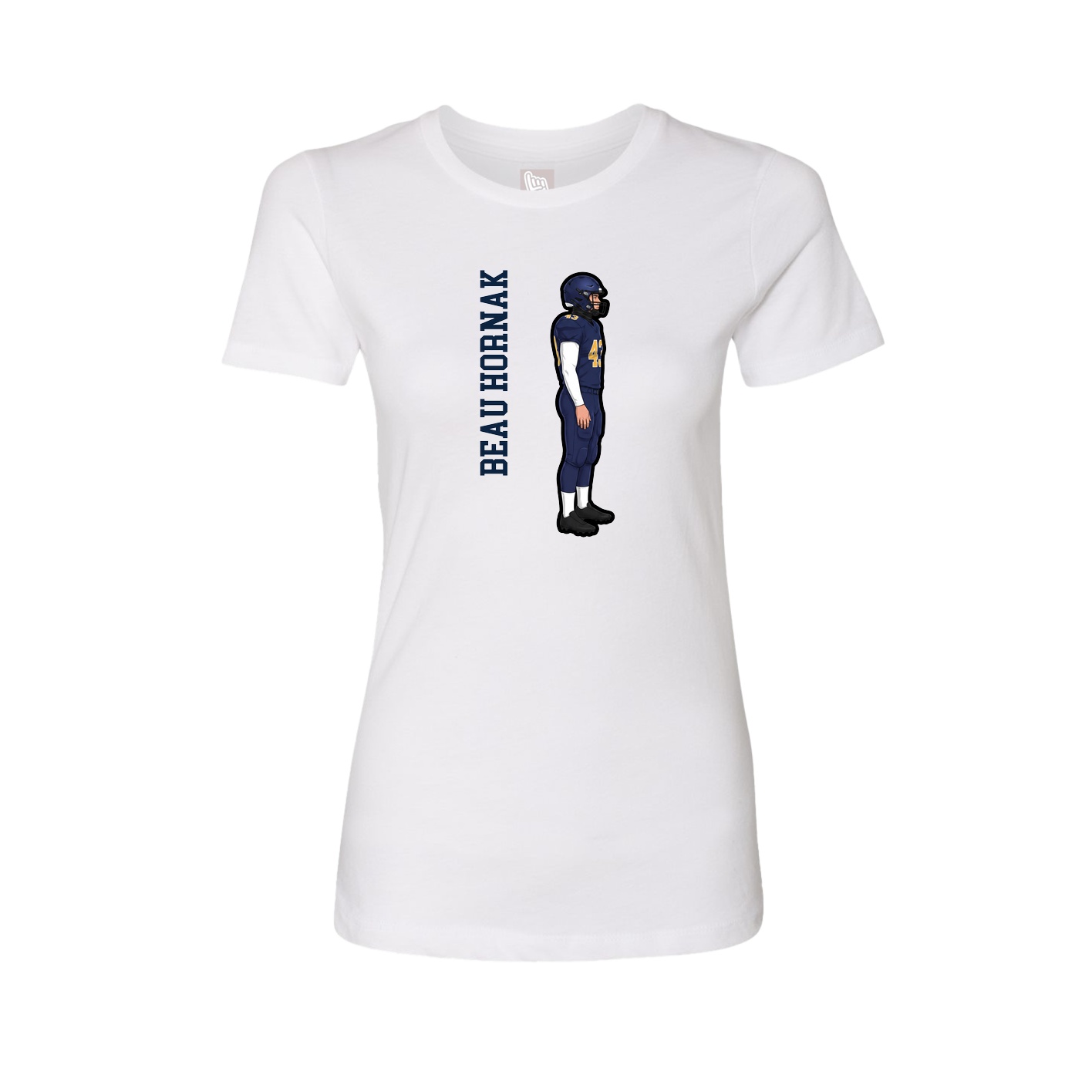 Fitted Women's Tee — Name Vertical in White