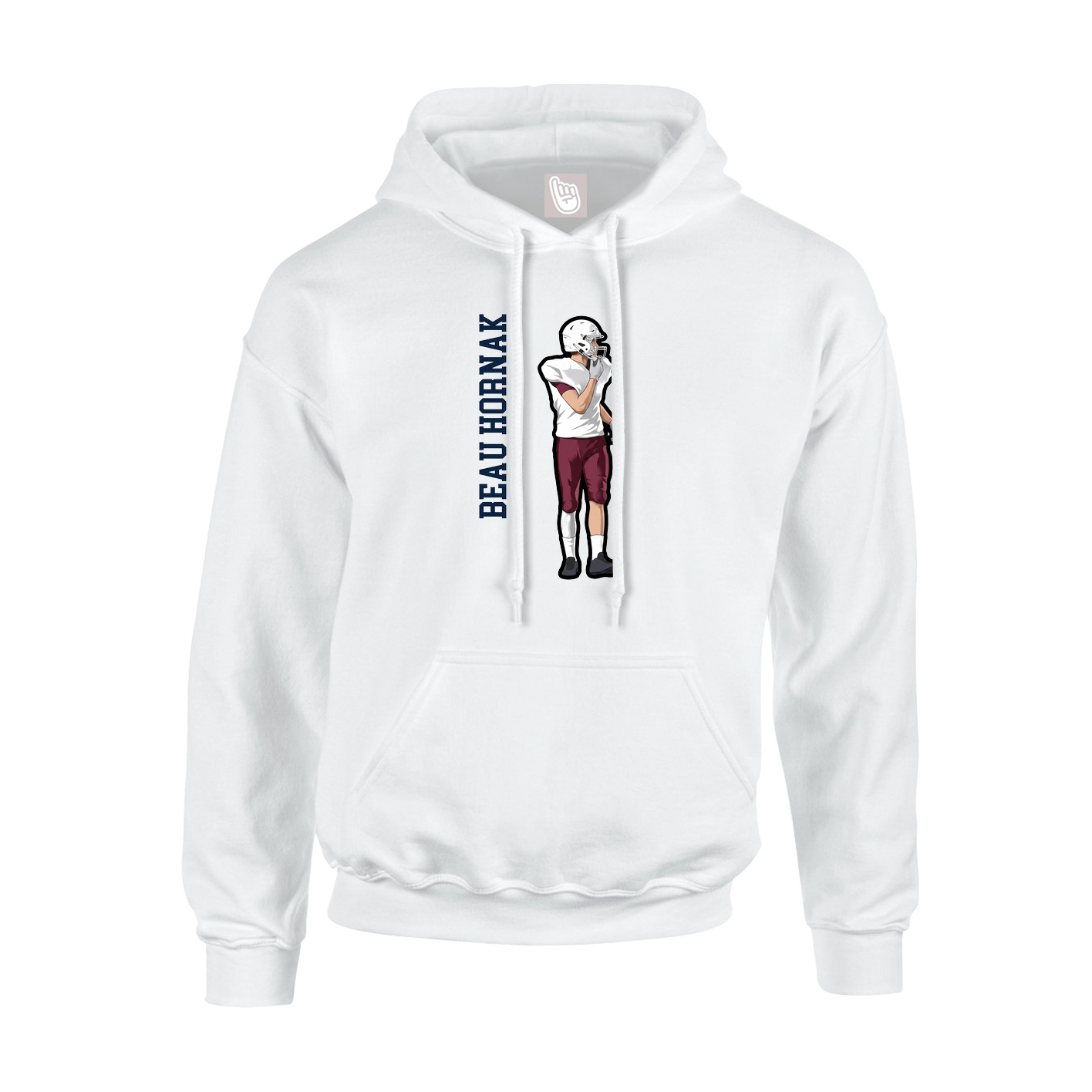 Hoodie — Name Vertical in White