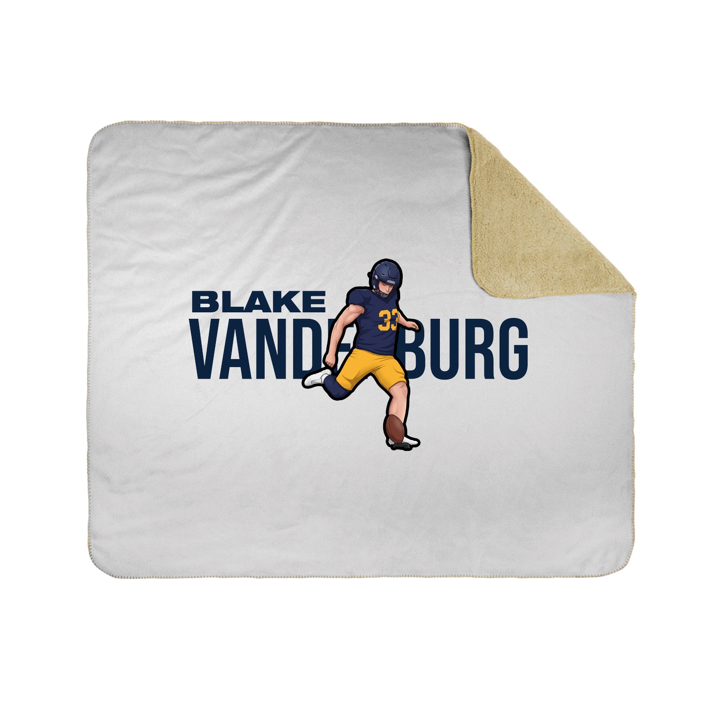 Throw Blanket — Player Name in White